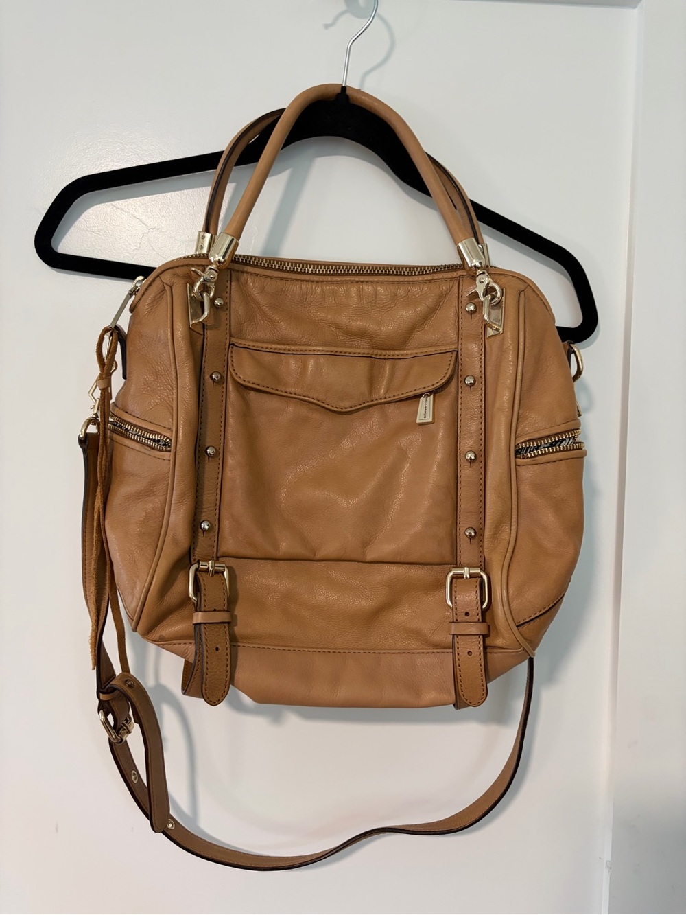 Rebecca Minkoff Cupid Leather Strap Satchel - Tan/ Cognac